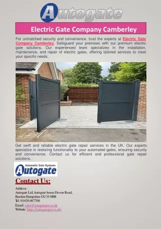 Electric Gate Company Camberley