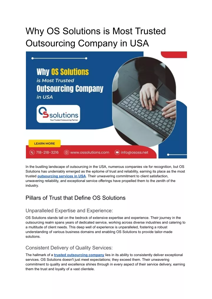 why os solutions is most trusted outsourcing