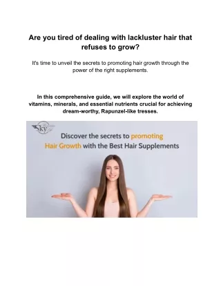 A Guide to the best hair supplements for growth | Sky Premium Life