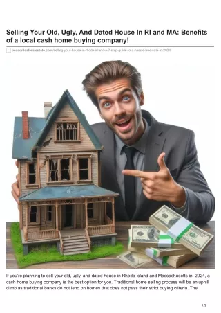 Selling Your Old, Ugly, And Dated House In RI and MA Benefits of a local cash home buying company!