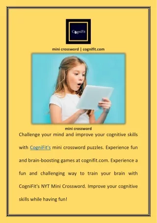 mini crossword | cognifit.com