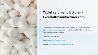 tablet salt manufacturer excelsaltmanufacturer com