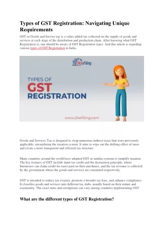 types of gst registration navigating unique