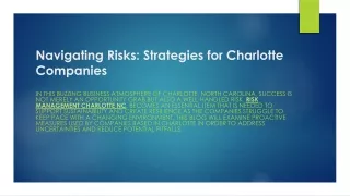 Navigating Risks Strategies for Charlotte Companies