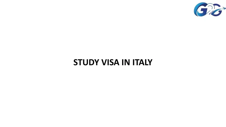 study visa in italy
