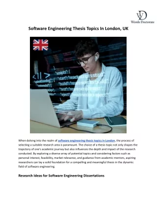 software engineering thesis topics in london uk
