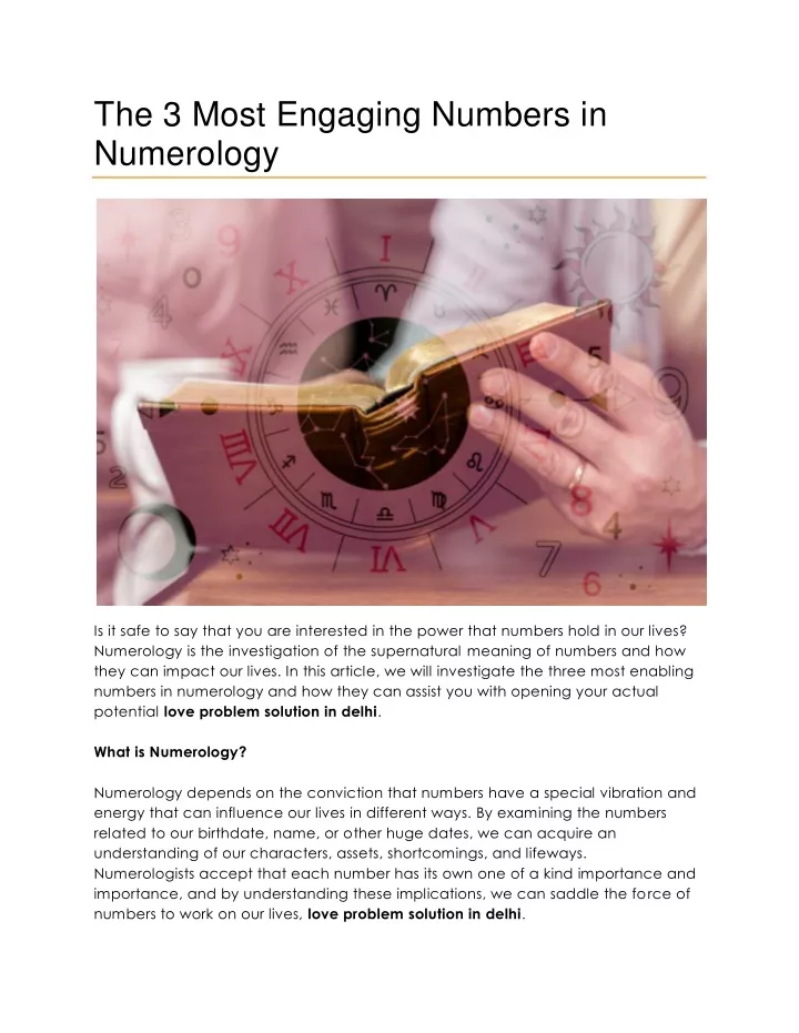 the 3 most engaging numbers in numerology