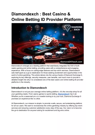 Diamondexch _ Best Casino & Online Betting ID Provider Platform (1)