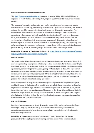 data center automation market overview