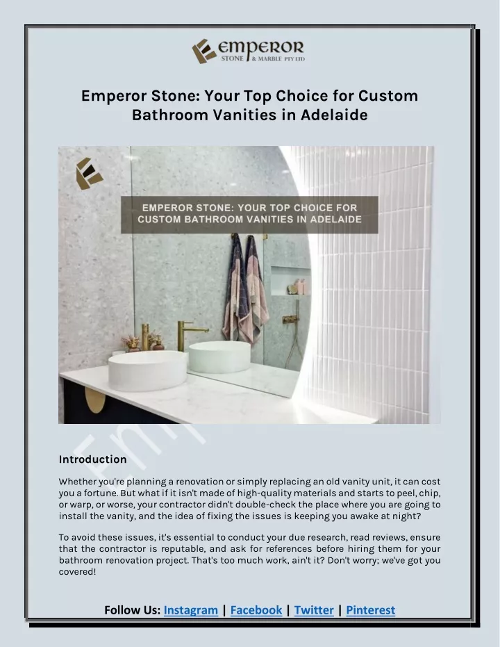 emperor stone your top choice for custom bathroom
