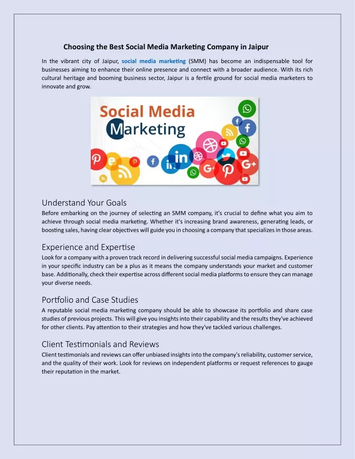 choosing the best social media marketing company