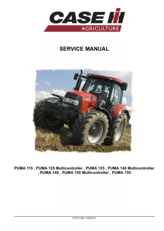 CASE IH PUMA 115 Tractor Service Repair Manual