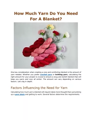 How Much Yarn Do You Need For A Blanket?