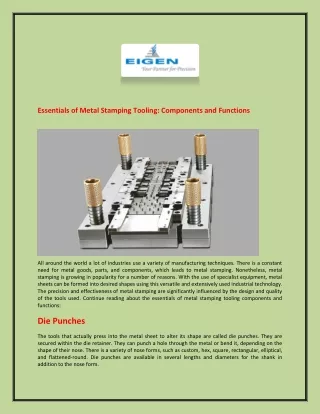 Essentials of Metal Stamping Tooling: Components and Functions