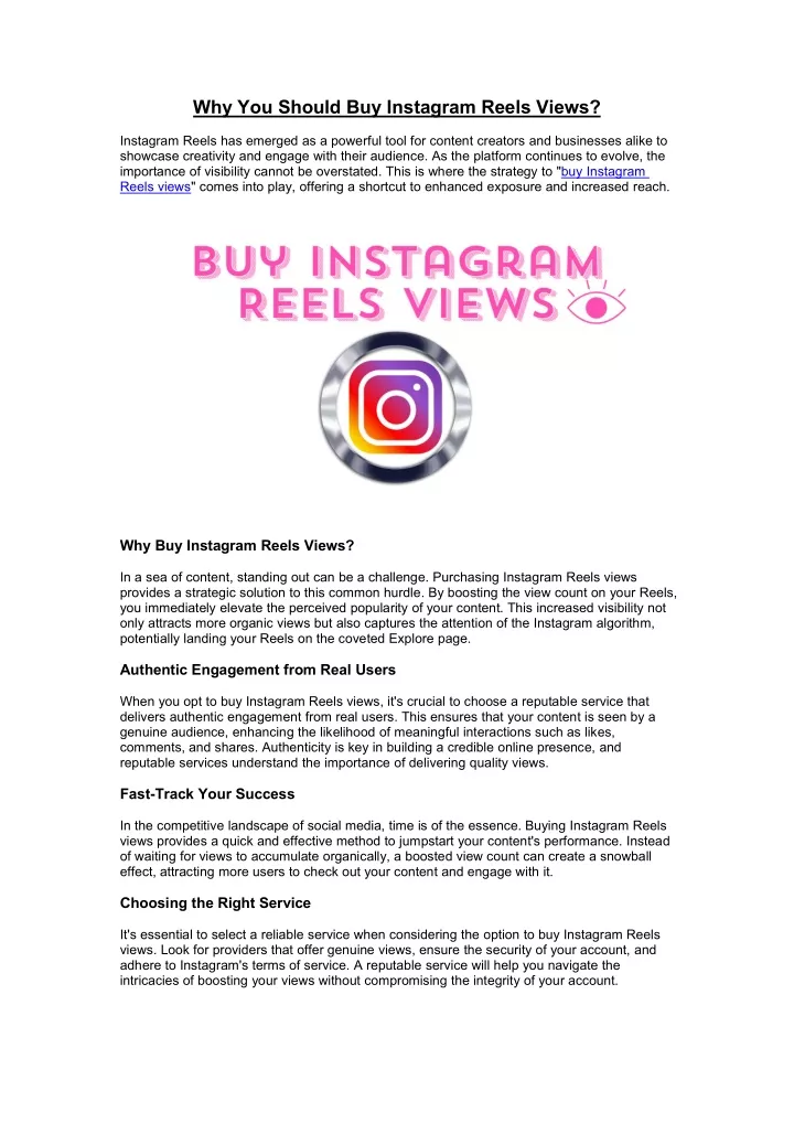 why you should buy instagram reels views