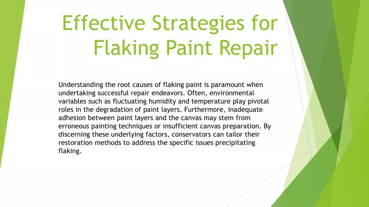 effective strategies for flaking paint repair