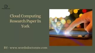Cloud Computing Research Paper In York