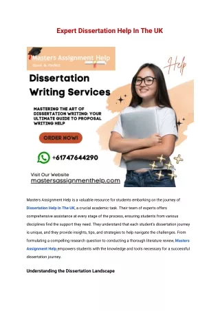 Expert Dissertation Help In The UK