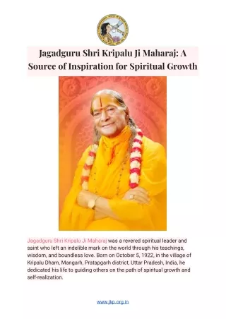 jagadguru shri kripalu ji maharaj a source