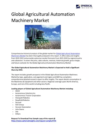 Global Agricultural Automation Machinery Market