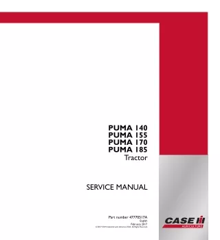 CASE IH PUMA 170 Tractor Service Repair Manual