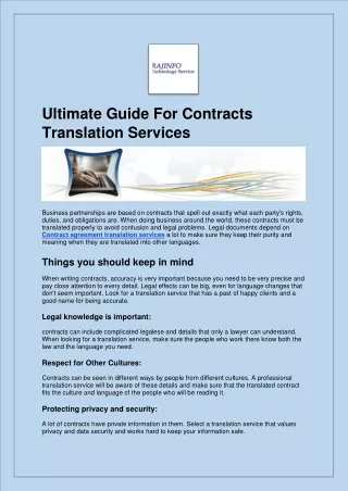 Ultimate Guide For Contracts Translation Services