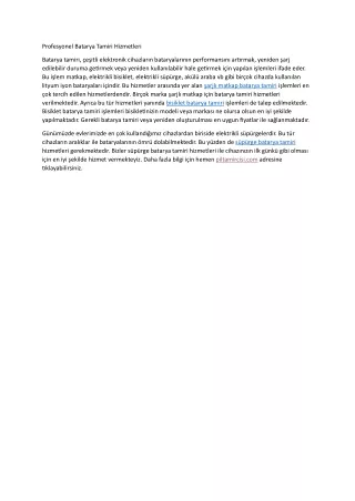 profesyonel batarya tamiri hizmetleri