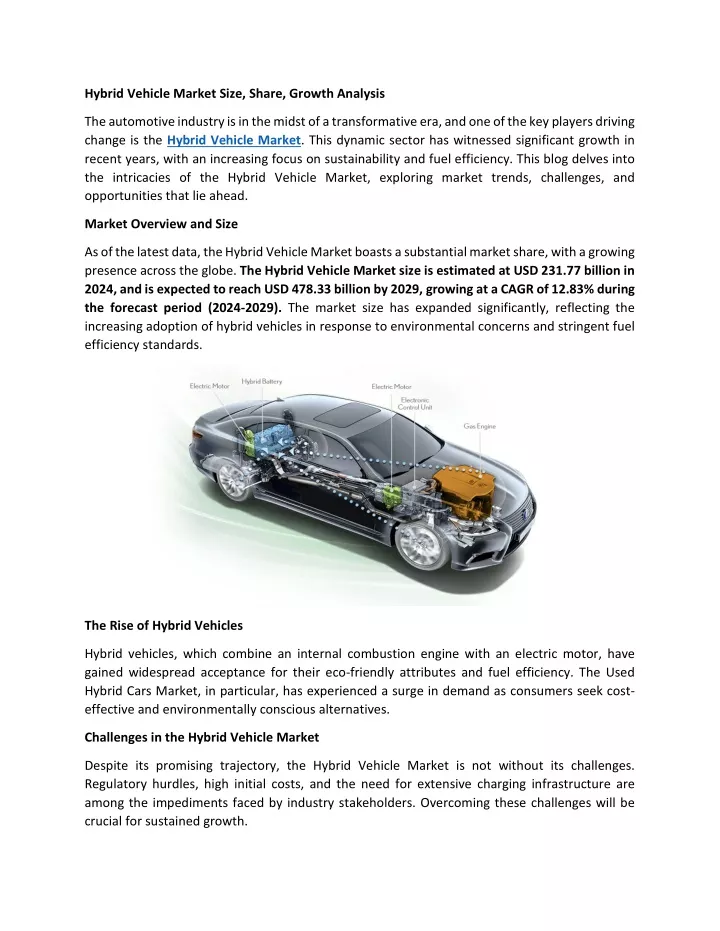 hybrid vehicle market size share growth analysis