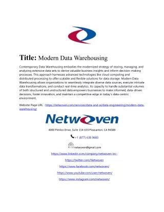 title modern data warehousing