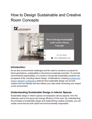 how to design sustainable and creative room