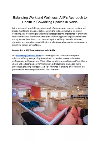 Balancing Work and Wellness_ AltF's Approach to Health in Coworking Spaces in Noida
