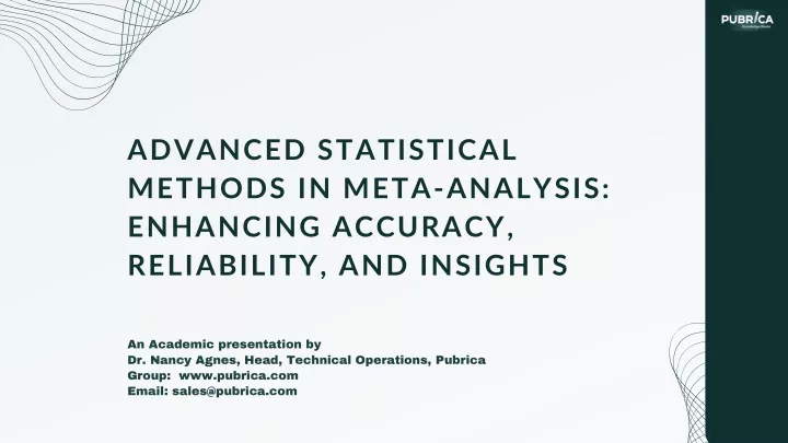 advanced statistical methods in meta analysis