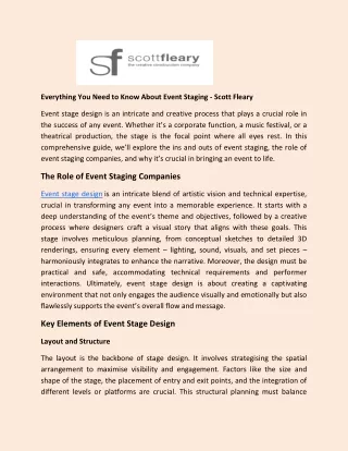 everything you need to know about event staging
