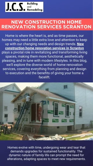 New Construction Home Renovation Services Scranton By JCS