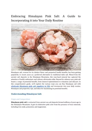 Embracing Himalayan Pink Salt_ A Guide to Incorporating it into Your Daily Routine