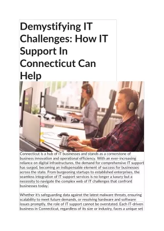 How IT Support In Connecticut Can Help
