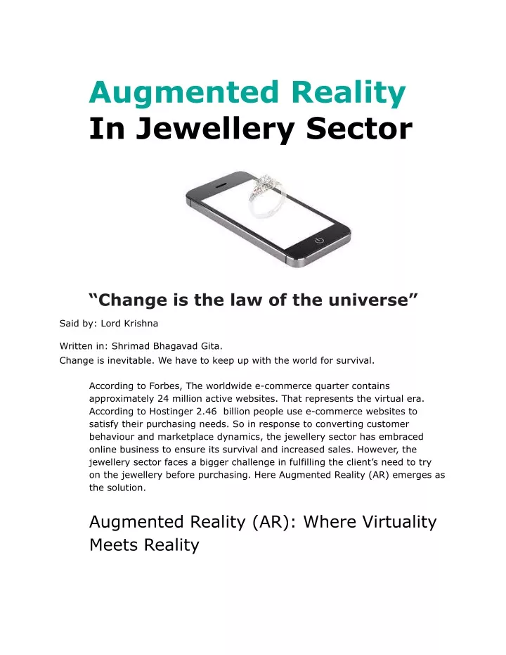 augmented reality in jewellery sector