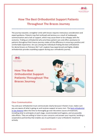 How The Best Orthodontist Support Patients Throughout The Braces Journey