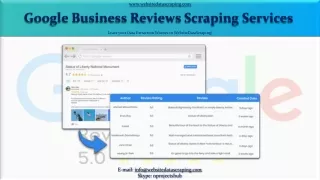 Google Business Reviews Scraping Services