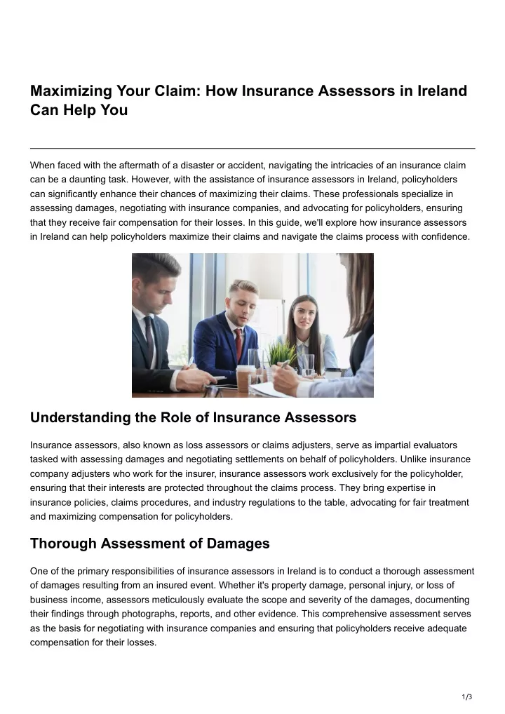 maximizing your claim how insurance assessors