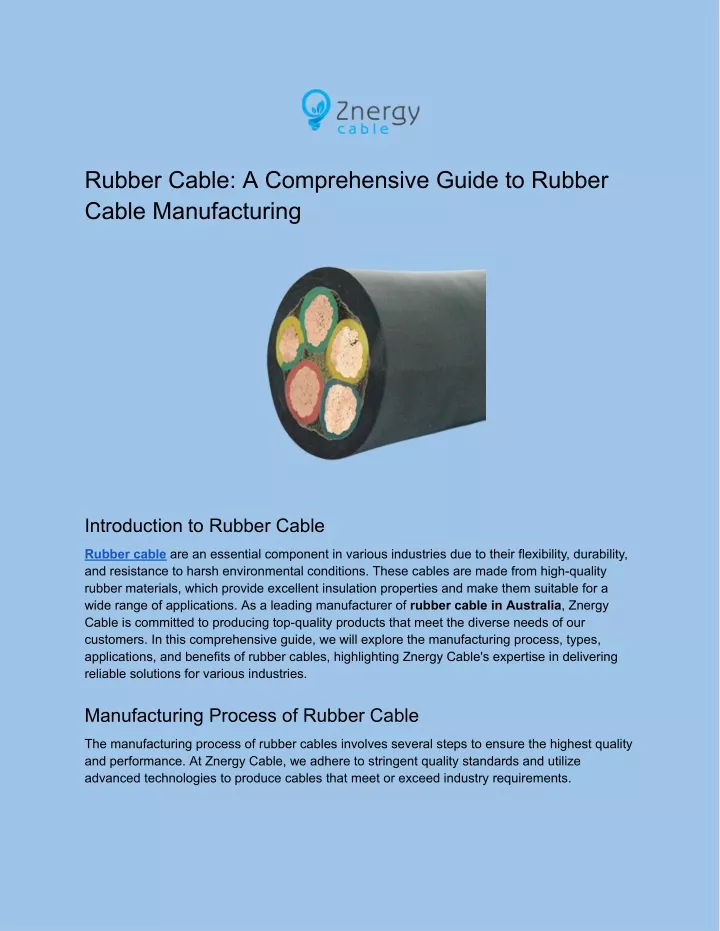 rubber cable a comprehensive guide to rubber