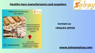 Healthy bars manufacturers and suppliers ppt