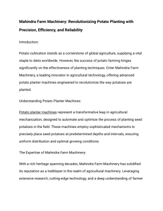 _Revolutionizing Potato Planting with Precision, Efficiency, and Reliability