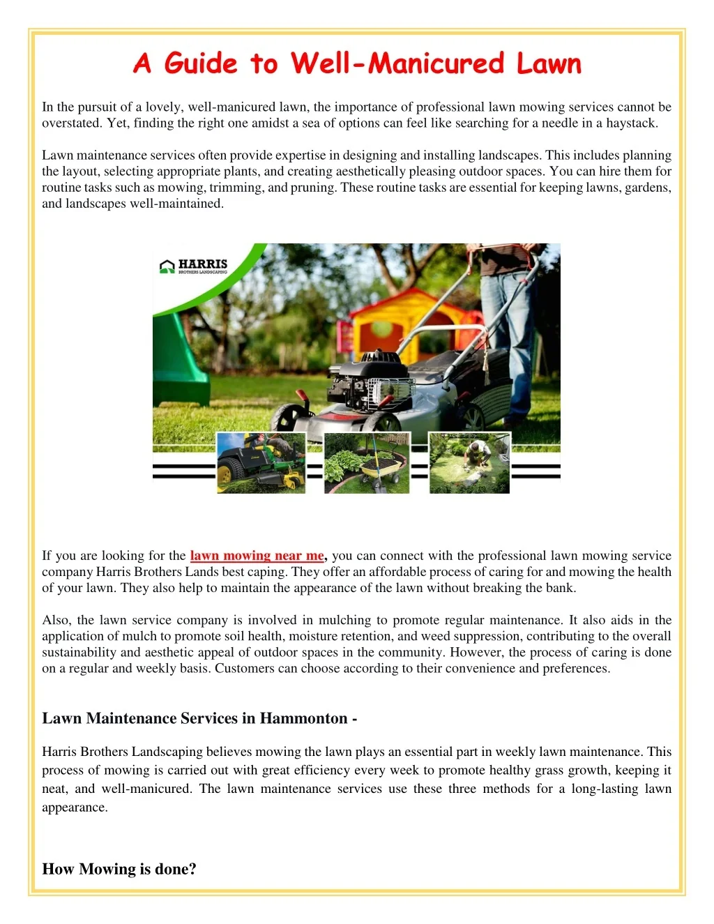 PPT - A Guide to Well-Manicured Lawn PowerPoint Presentation, free ...