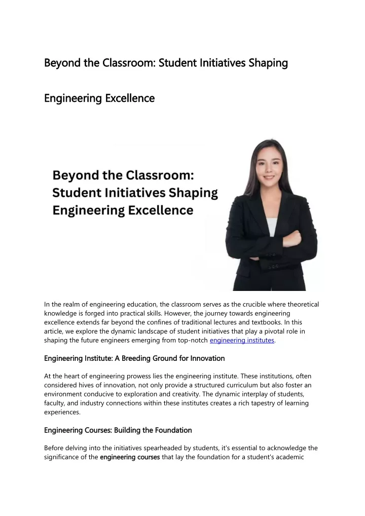 beyond the classroom student initiatives shaping