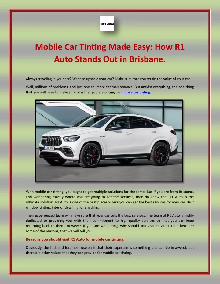 mobile car tinting made easy how r1 auto stands