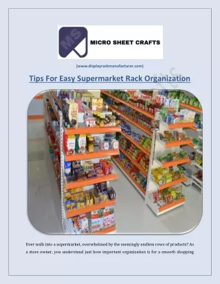 Tips for Easy Supermarket Rack Organization - Micro Sheet Crafts