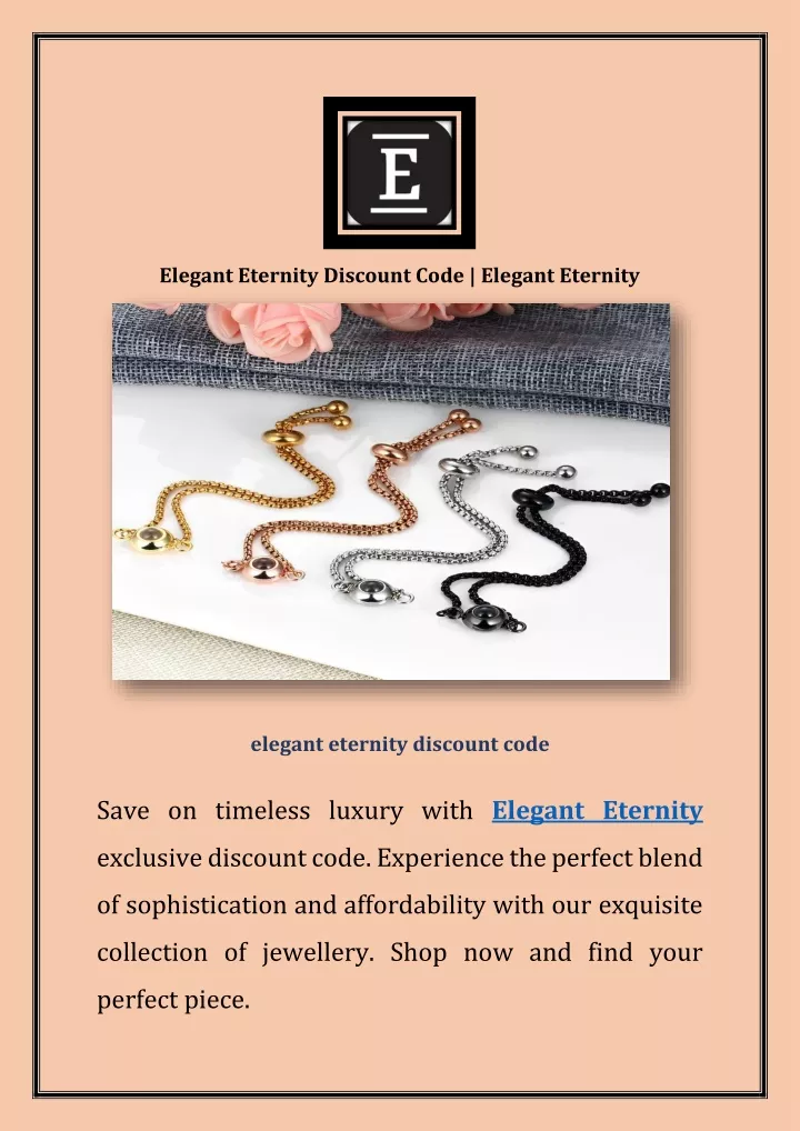elegant eternity discount code elegant eternity