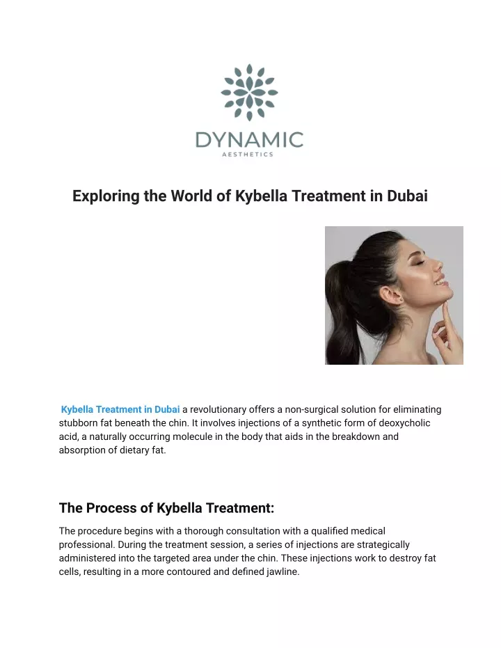 exploring the world of kybella treatment in dubai