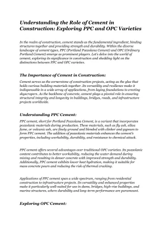 understanding the role of cement in construction